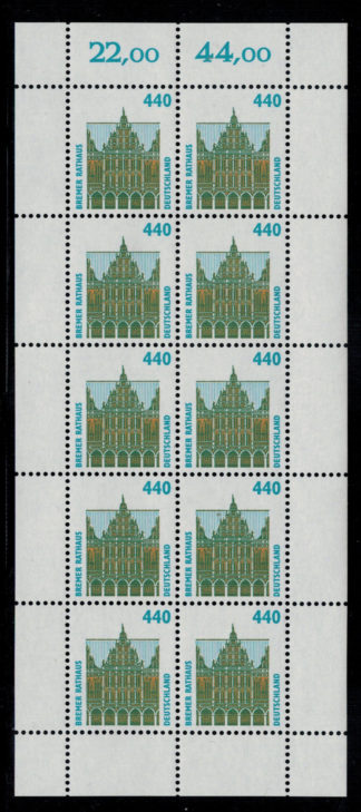 Bund 1937 10 Er Kleinbogen Briefmarken Brd Berlin De